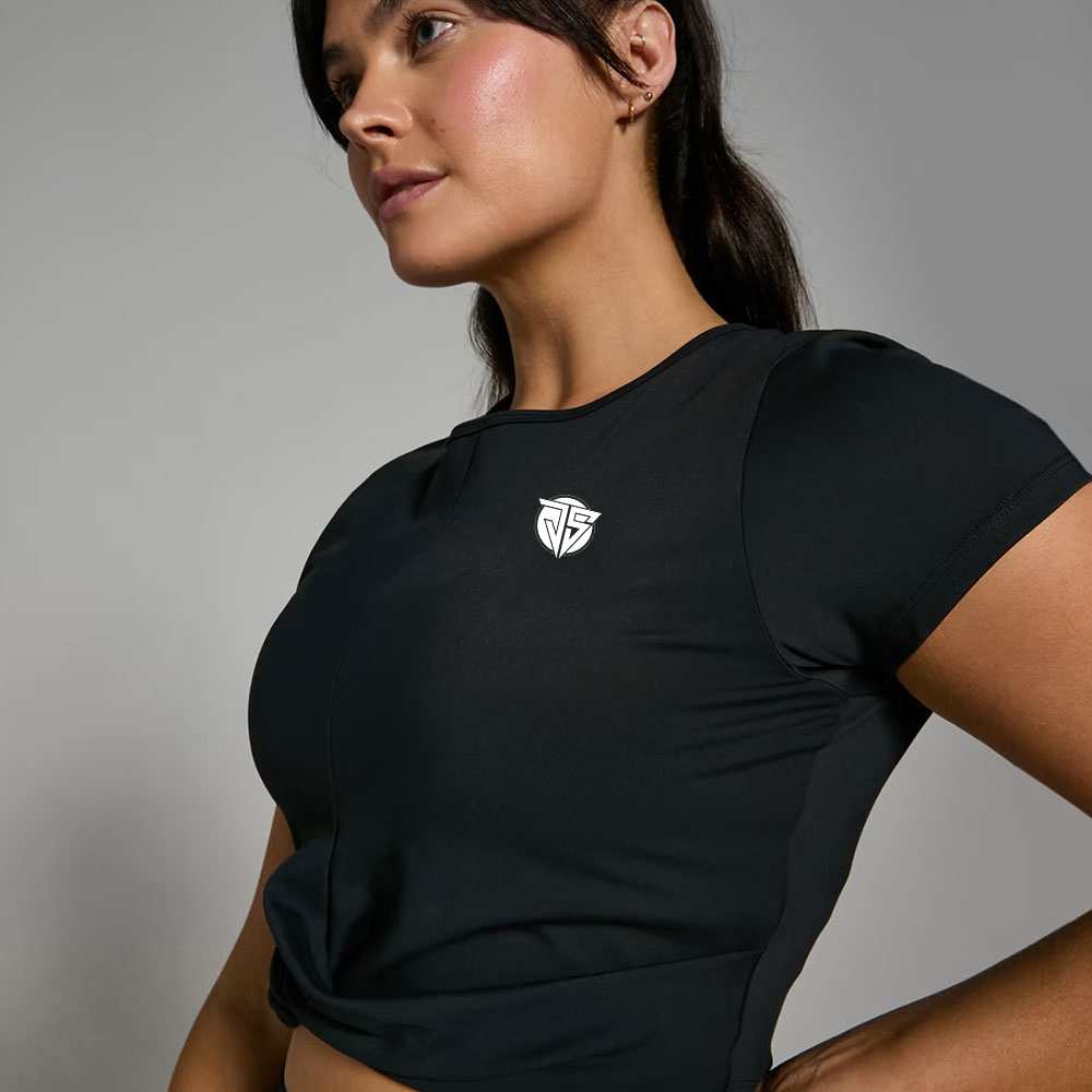 Short Sleeve Crop Top – Black