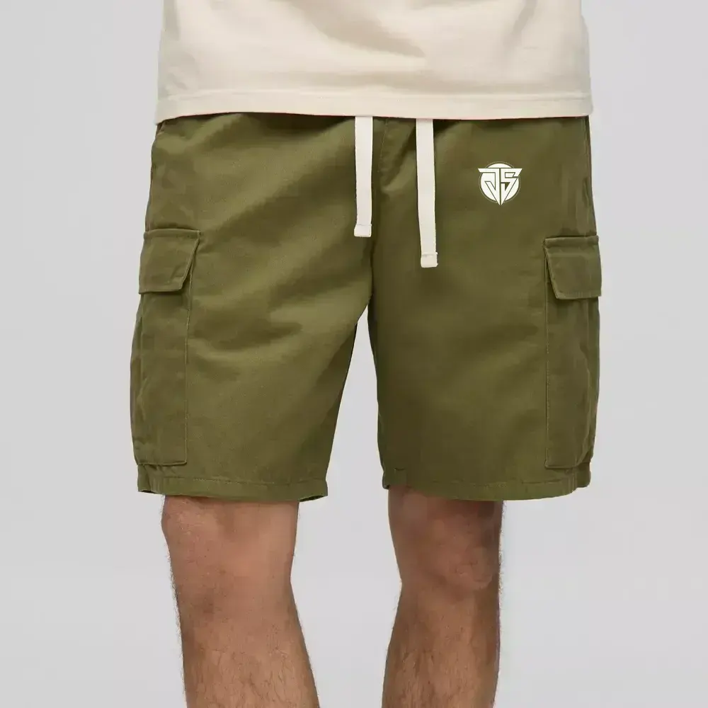 Khaki Relaxed Fit Cargo Shorts