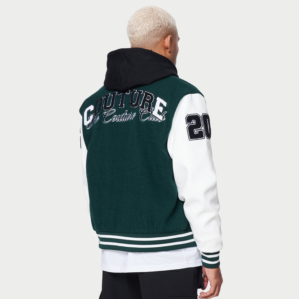 Nylon Varsity Jacket with Badges - Image 2